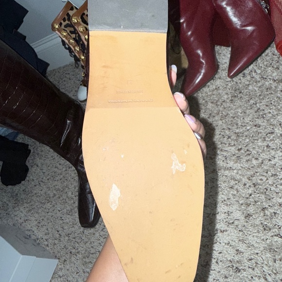 Adolfo Dominguez Dark Brown Crocodile-Embossed Flats - Picture 2 of 4